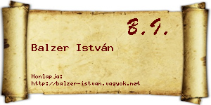 Balzer István névjegykártya
